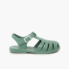 Children's sandals with buckle clasp in dusty colors Green