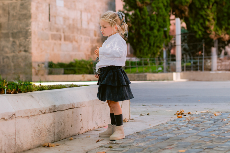 Children's boots corduroy shaft