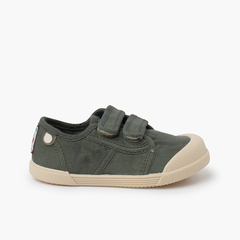 Barefoot toe trainers with hook-and-loop closure Moss green