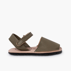 Soft avarcas sandals for children flexible sole Olive Green
