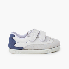 Soft minimal trainers coloured heel counter Blue denim