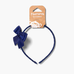 Narrow headband with bow Navy Blue