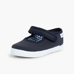 Girls Riptape Mary Janes Navy Blue