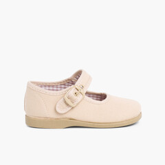 Girls Canvas Mary Jane Shoes Sand