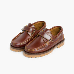 Boys Riptape Deck Shoes Brown