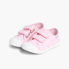 Kids Riptape Canvas Trainers Pink