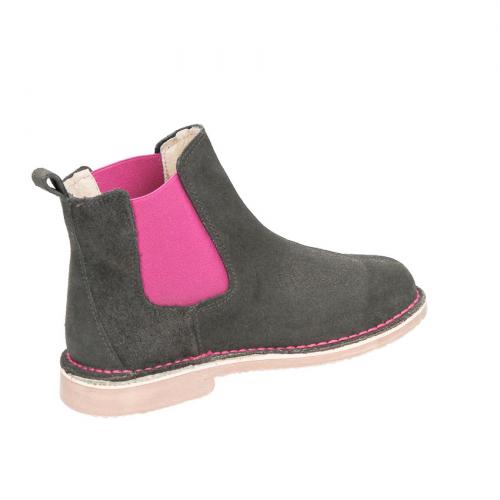 Suede Chelsea Boots with Coloured Elastic for kids